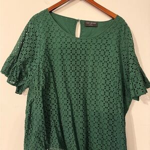 Lane Bryant Emerald Eyelet Blouse